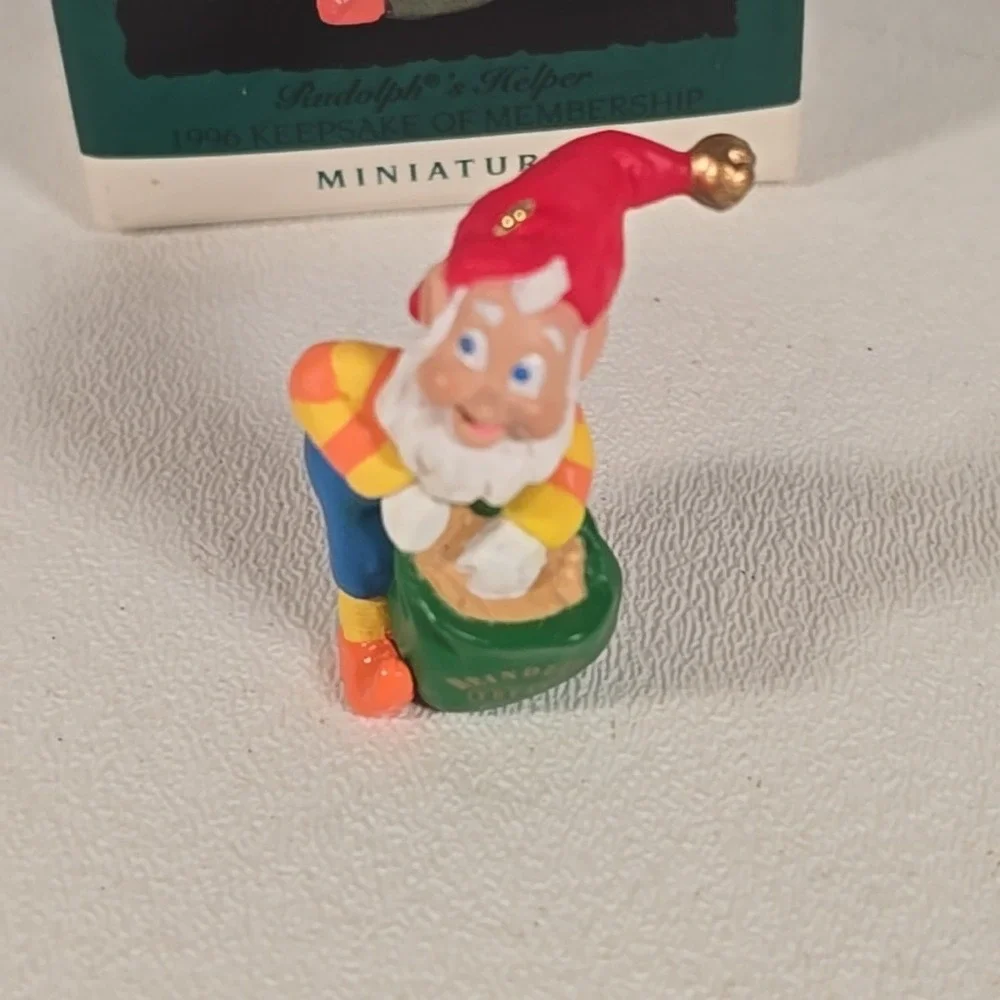 1996 Hallmark Keepsake Rudolph's Helper Elf Reindeer‎ Christmas Ornament Club